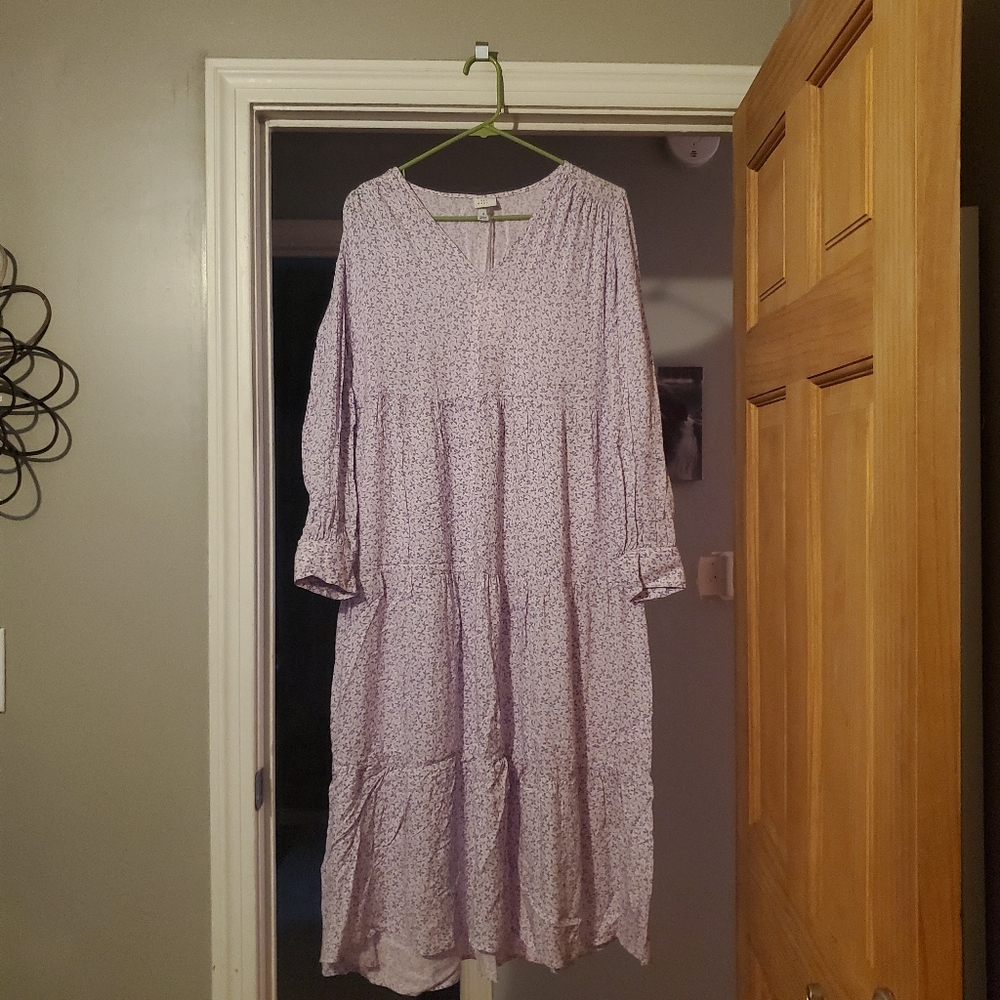 A New Day for Target Purple floral long sleeve maxi dress